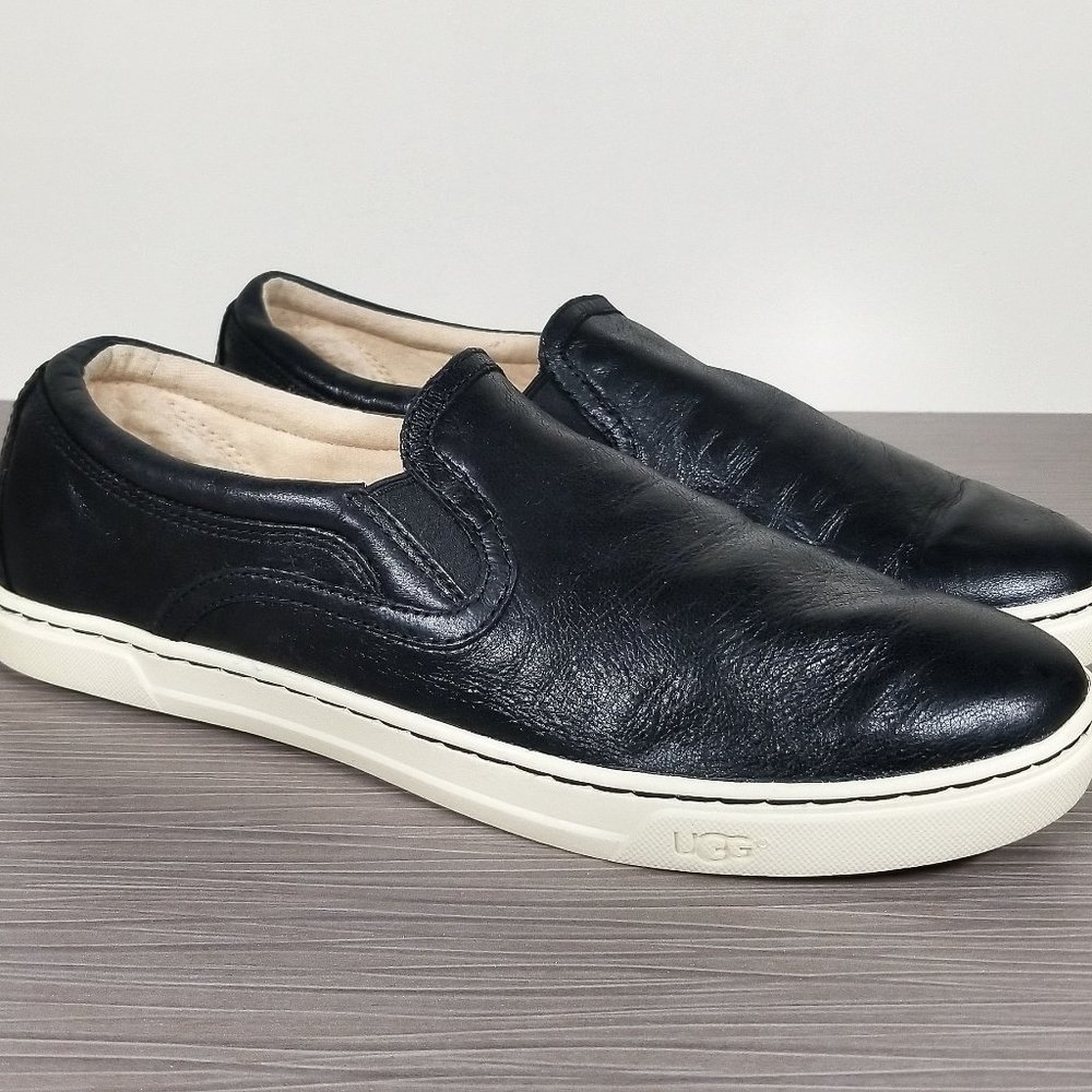 UGG Fierce Slip-on Sneaker, Black Leather, Womens Size 9 US / 40